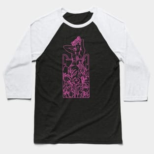 Alphonse Mucha Amethyste Pink Neon Baseball T-Shirt